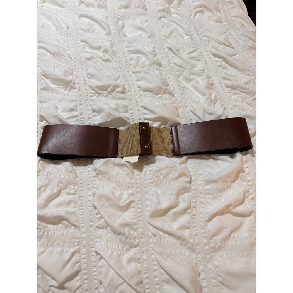 NWT Gap Canvas and Brown Leather Belt size M/L - Picture 4 of 7